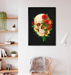 Schädel Anatomie IV - Floral - Schwarz | Codex Anatomicus New