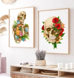 Schädel Anatomie IV - Floral - Weiß | Codex Anatomicus Best