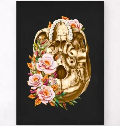 Schädel Anatomie V - Floral - Schwarz | Codex Anatomicus Discount