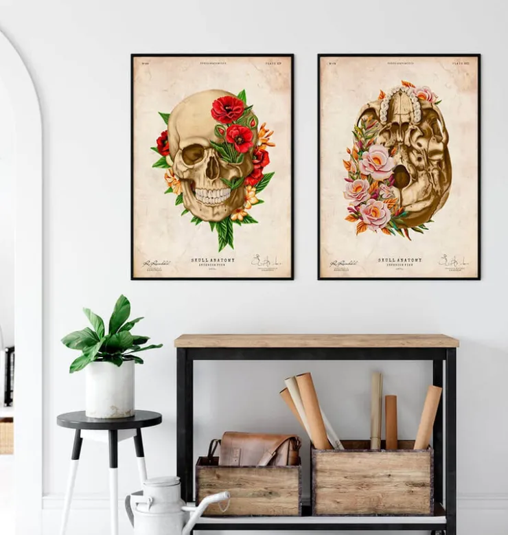 Schädel Anatomie V - Floral - Vintage | Codex Anatomicus Fashion