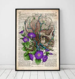 Schädel mit Blumen - Altes Wörterbuch | Codex Anatomicus Best
