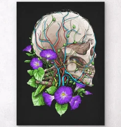 Schädel mit Blumen - Schwarz | Codex Anatomicus Hot