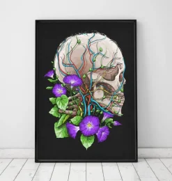 Schädel mit Blumen - Schwarz | Codex Anatomicus Hot