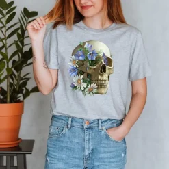 Schädel Unisex T-Shirt - Floral | Codex Anatomicus Discount