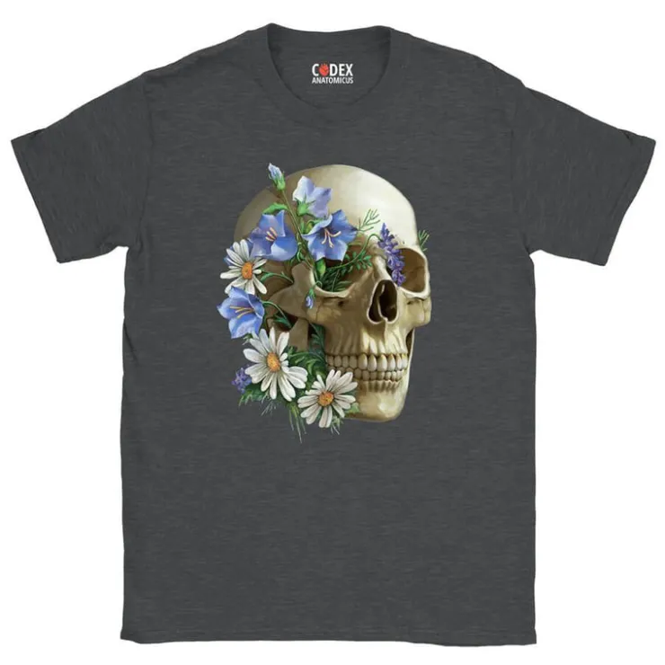 Schädel Unisex T-Shirt - Floral | Codex Anatomicus Discount