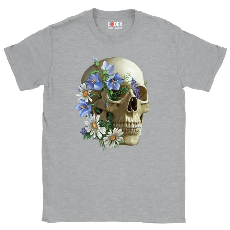 Schädel Unisex T-Shirt - Floral | Codex Anatomicus Discount