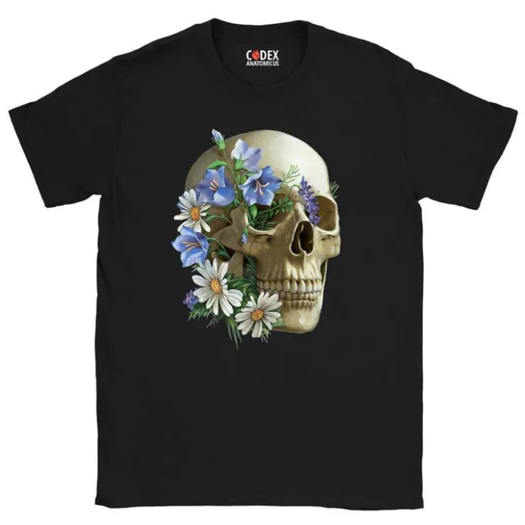 Schädel Unisex T-Shirt - Floral | Codex Anatomicus Discount