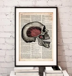 Schädelkunstdruck - Altes Wörterbuch | Codex Anatomicus Hot