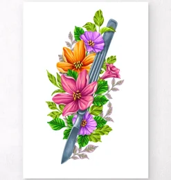 Skalpell mit Blumen - Weiß | Codex Anatomicus Discount