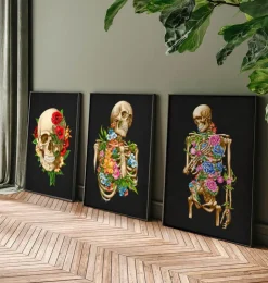 Skelett Anatomie II - Floral - Schwarz | Codex Anatomicus Sale