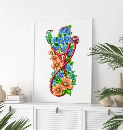 Stethoskop mit Blumen - Weiß | Codex Anatomicus Online