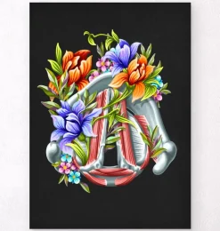 Stimmbänder - Floral - Schwarz | Codex Anatomicus Online