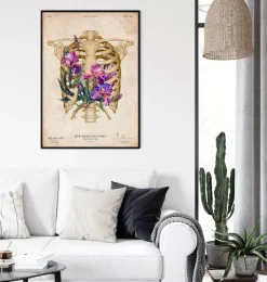 Thorax Anatomie - Floral - Altes Papier | Codex Anatomicus Online