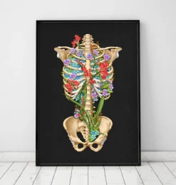 Thorax Anatomie II - Floral - Schwarz | Codex Anatomicus New