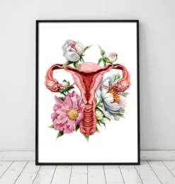 Uterus Anatomie - Floral - Weiß | Codex Anatomicus Hot