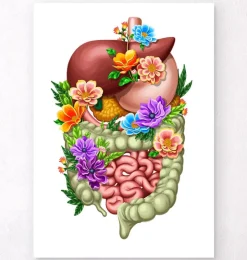 Verdauungstrakt - Floral - Weiß | Codex Anatomicus Outlet