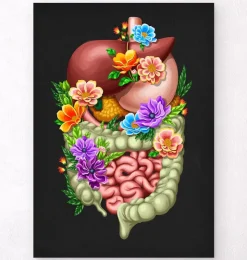 Verdauungstrakt - Floral - Schwarz | Codex Anatomicus New