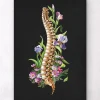 Wirbelsäulen Anatomie - Floral - Schwarz | Codex Anatomicus Fashion