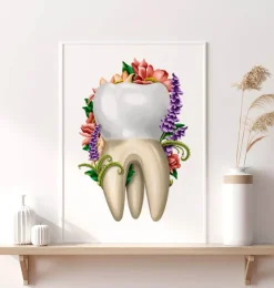 Zahnanatomie IV - Floral - Weiß | Codex Anatomicus Best