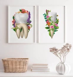 Zahnanatomie IV - Floral - Weiß | Codex Anatomicus Best