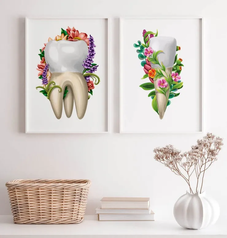 Zahnanatomie IV - Floral - Weiß | Codex Anatomicus Best